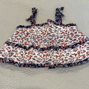 Janie and Jack | Floral Ruffle Tank Top | 12-18 months